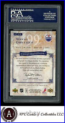 2006 U. D. Artifacts #AF-WG Wayne Gretzky AUTO Facts PSA 9