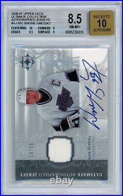 2006 UD Ultimate Collection Wayne Gretzky Autographed Jerseys BGS 8.5 Auto 10