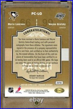 2007-08 OPC Premier Pairings Autographed Jerseys Patch #LG LEMIEUX / GRETZKY 5/5