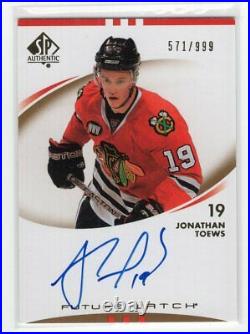 2007-08 Sp Authentic #203 Future Watch Rookie Rc Auto /999 Jonathan Toews Hawks