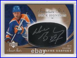 2007-08 Ud Sweet Shots Signature Puck Auto Wayne Gretzky Oilers Rare Hof