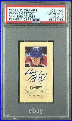 2009 Upper Deck Champ's Wayne Gretzky MINI SIGNATURES #CS-WG, PSA 10 AUTO, POP 1