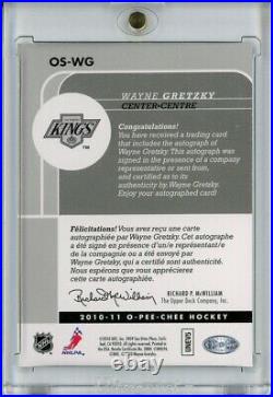 2010-11 O-Pee-Chee Signatures #OSWG Wayne Gretzky SP AUTO RARE! Kl