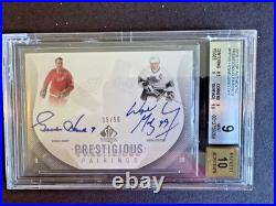2010-11 SP Authentic Dual Auto Wayne Gretzky, Gordie Howe 15/50 BGS 9
