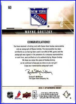 2010-11 SP Authentic Limited #60 Wayne Gretzky PATCH AUTO /25 SICK 4clrs PATCH