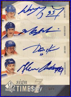 2010-11 Ud Sp Authentic Sign Of The Times 7 Gretzky Messier Hall Eberle #6/6 1/1