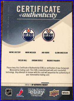 2010-11 Ud Sp Authentic Sign Of The Times 7 Gretzky Messier Hall Eberle #6/6 1/1