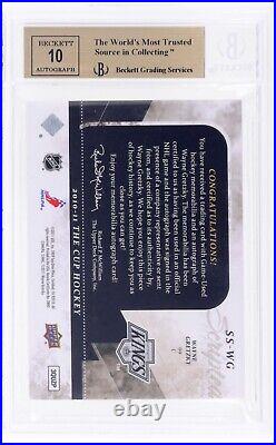 2010-11 Ud The Cup Scripted Swatches Wayne Gretzky 3-clr Patch Auto /10 Bgs 9.5