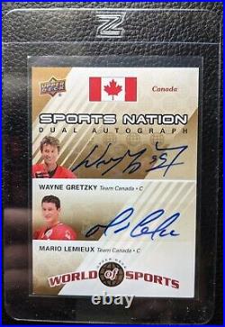 2010 Upper Deck Wayne Gretzky Mario Lemieux Dual Autograph Auto Hof 11/25