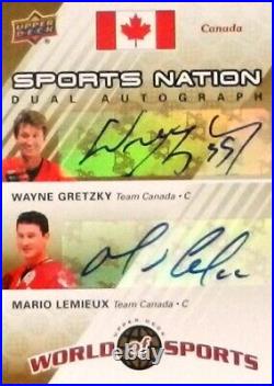 2010 ud world sports nation gretzky-lemieux team canada dual autograph auto 1/25