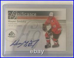 2011-12 SP Wayne Gretzky Auto /15 Significance Team Canada Upper Deck 11/12 SP