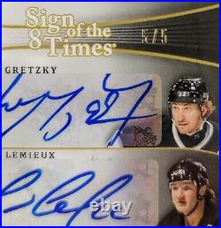 2011-12 UD SP Authentic Sign 8 #'D 5/5 w COA 8 Autos Gretzky, Lemieux, Messier
