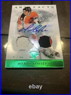 2012-13 Artifacts Patch Emerald #56 Mario Lemieux DUAL PATCH AUTO All Star 4/8