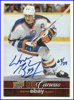 2012-13 Upper Deck Ud Canvas Autograph #ca-wg Wayne Gretzky 67/79 Very Rare