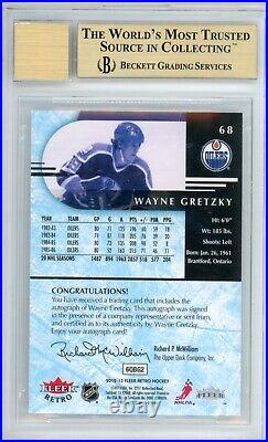 2012 Fleer Retro Autographs Wayne Gretzky Auto BGS 9.5