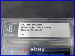 2012 Leaf ICONS DUAL AUTO Michael Jordan & Wayne Gretzky BGS Auth. TRUE 1 of 1