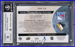 2013-14 THE CUP Dual Patch On Card Auto Wayne Gretzky/Mario Lemieux #/15 BGS 8