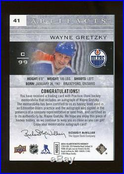 2014-15 UD Artifacts WAYNE GRETZKY Autograph Relics 5/8 Hockey Card