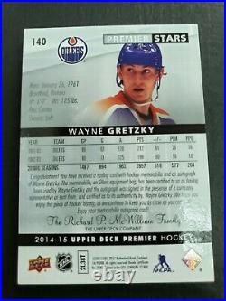 2014-15 UD Premier Collection Stars Autograph Wayne Gretzky Memorabilia Auto /25