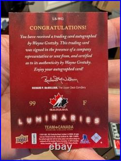 2014 UD Team Canada Wayne Gretzky Autograph #77/99 Master Auto Luminaries