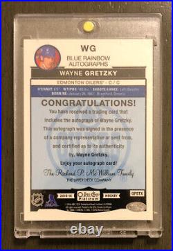 2015-16 O-Pee-Chee Platinum Blue Rainbow Auto#WG Wayne Gretzky MINT+++