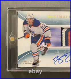 2015-16 UD Ultimate Collection CONNOR McDAVID Ultimate RC 3clr Auto Patch /15