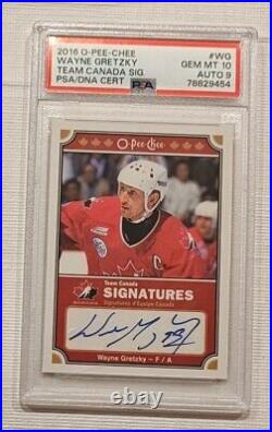 2016-17 O-Pee-Chee Wayne Gretzky Team Canada Signatures PSA 10 /AUTO 9