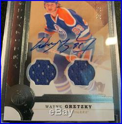 2016-17 UD Artifacts Wayne Gretzky Autograph Dual Patch 8/25 Edmonton Oilers HOF