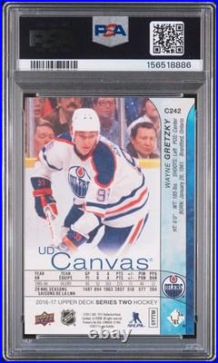 2016-17 UD Canvas Signed Wayne Gretzky Retired Stars Autographed Auto Card PSA 9