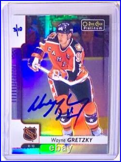 2017-18 O-Pee-Chee Platinum Wayne Gretzky Auto /10 Rainbow Refractor Autograph