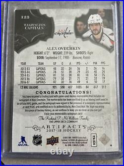 2017-18 Ud Artifacts #122 Dual Game Used Jersey Auto /25 Alex Ovechkin Caps