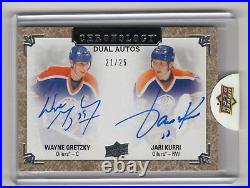 2018-19 Chronology Dual Autograph Auto /25 Wayne Gretzky Jari Kurri Oilers Hof