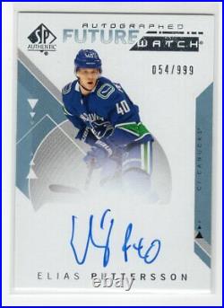 2018-19 Sp Authentic #189 Future Watch Rookie Rc Auto /999 Elias Pettersson Nuck