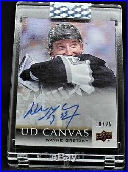 2018-19 UD Clear Cut Wayne Gretzky Canvas Autograph 18/25 Kings SSP Auto Rare