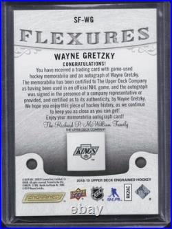 2018-19 UD Engrained Wayne Gretzky Flextures Signed on Stick Auto