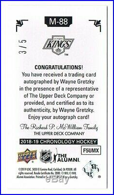 2018-19 Upper Deck Chronology Time Capsules Canvas Mini Auto Wayne Gretzky 3/5
