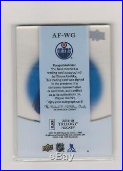 2018-19 Upper Deck Trilogy Auto Focus Autograph # Af Wg Wayne Gretzky Rare