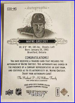 2018 UD Diamond Dealer Goodwin Champions Preview Autograph Wayne Gretzky