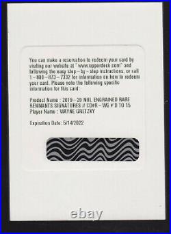 2019-20 Engrained Wayne Gretzky Rare Signature Remnants Game Used Stick Auto /15