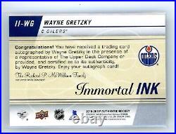 2019-20 Sp Authentic Immortal Ink Autograph Auto /10 Wayne Gretzky Oilers Goat