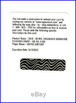 2019-20 UD Engrained WAYNE GRETZKY Auto Signature Flexures Stick Autograph