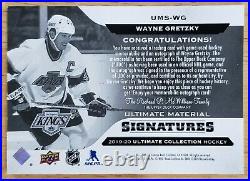 2019-20 UD Ultimate Signatures Wayne Gretzky Ssp Jersey Auto #01/25 Kings