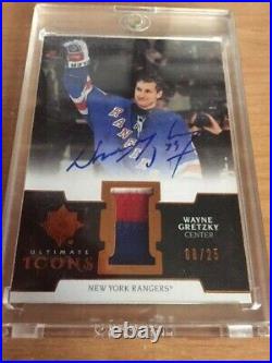2019-20 UD Ultimate WAYNE GRETZKY /25 Icons auto patch Upper Deck Rangers