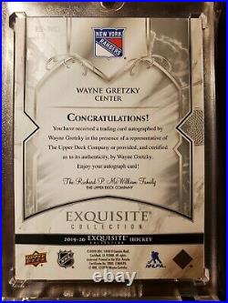 2019-20 UPPER DECK EXQUISITE COLLECTION WAYNE GRETZKY On Card AUTO SIGNATURE /15