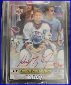 2019-20 Upper Deck Clear Cut Hockey Wayne Gretzky Canvas Auto 59/99 Oilers