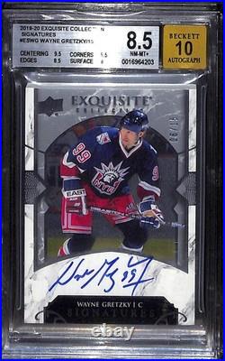 2019-20 Upper Deck Ice Exquisite Signatures #ES-WG Wayne Gretzky BVG 8.5 06/15