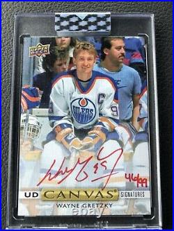 2019-20 Wayne Gretzky Clear Cut UD Canvas Signatures Red Ink #46/99
