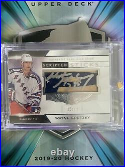 2019-2020 UD The Cup Scripted Sticks Wayne Gretzky 15/15! Game Used Auto SS-WG
