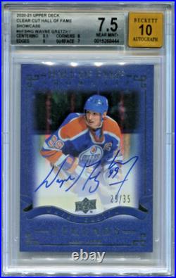 2020-21 UD Clear Cut WAYNE GRETZKY HOF Showcase Signed on Cd /35 BGS 7.5 Auto 10