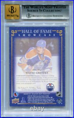 2020-21 UD Clear Cut WAYNE GRETZKY HOF Showcase Signed on Cd /35 BGS 7.5 Auto 10